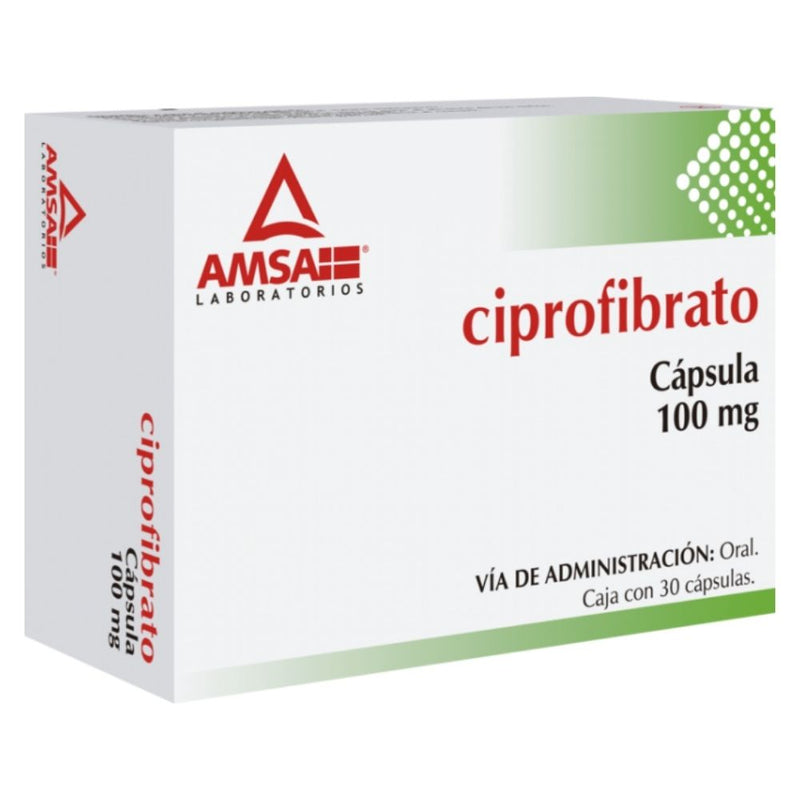 Ciprofibrato 100 mg capsulas con 30 (amsa)