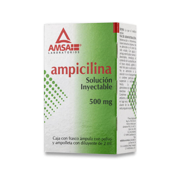 Ampolletasicilina 500 mg./2 ml. ampolletas con 1(amsa) *a