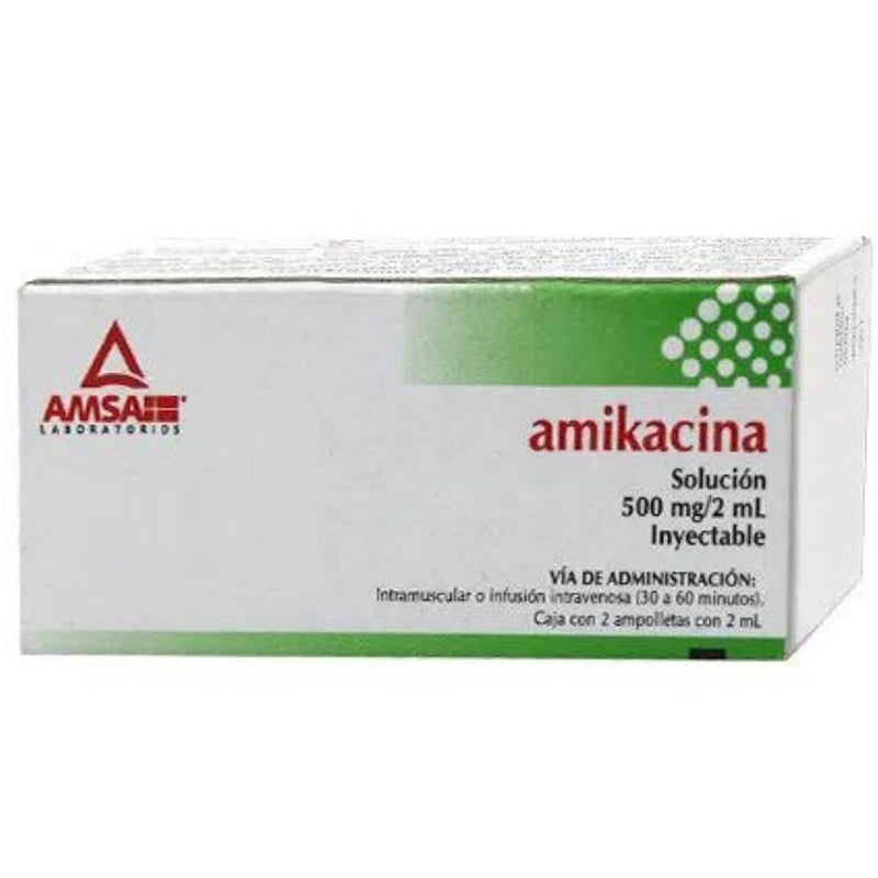 Amikacina 500mg ampolletas con 2 ml (amsa)