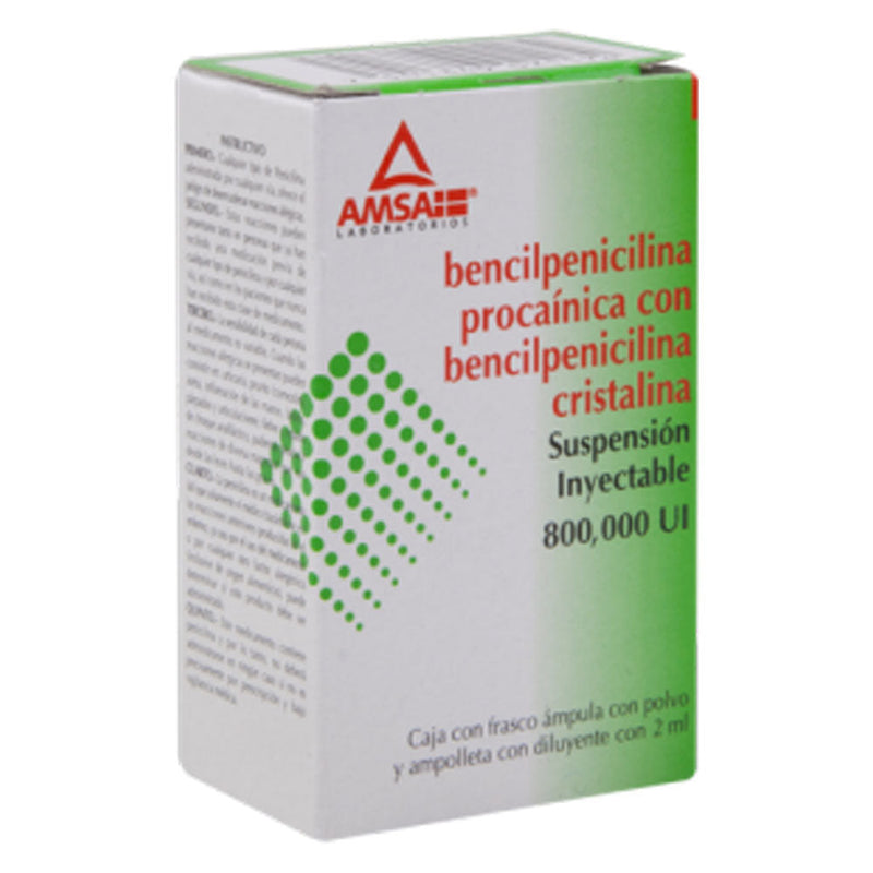 Bencilpenicilina 800,000 ui ampolletas con 1 (amsa)