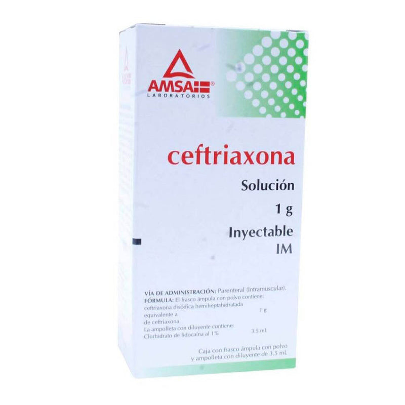 Ceftriaxona 1gr im 3.5 ml ampolletas con 1 (amsa)