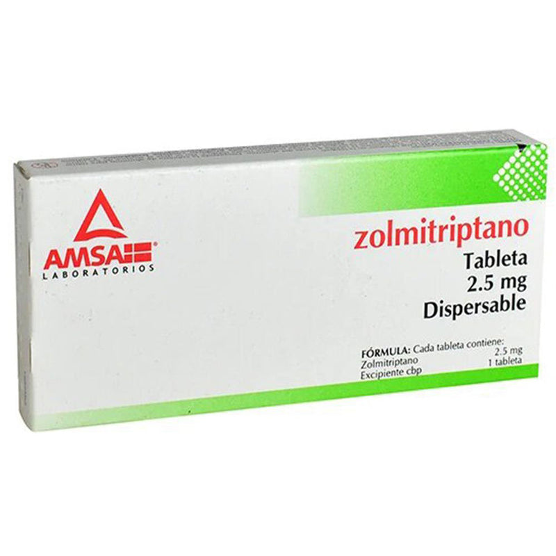 Zolmitriptano 2.5 mg tabletas con 2 (amsa)