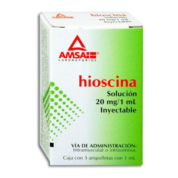 Hioscina inyectables 20 mg ampolletas con 3 (amsa)