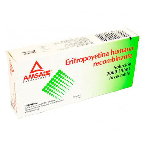 Eritropoyetina 2,000 u.i./1 ml. ampolletas con 6 (amsa)