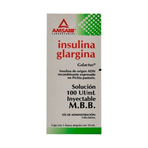 Insulina glargina 100 ui 10 ml frasco con 1 (amsa)