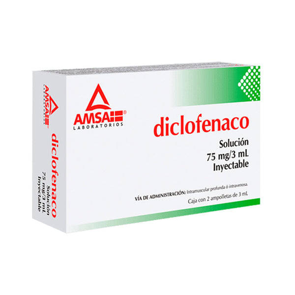 Diclofenaco inyectables 75 mg con 2 (amsa)