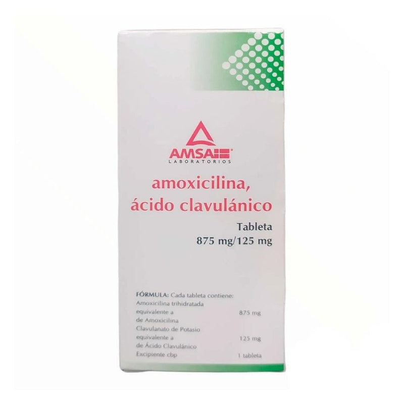 Amoxicilina - clavulanico 875/125 mg tabletas con 10 (amsa)