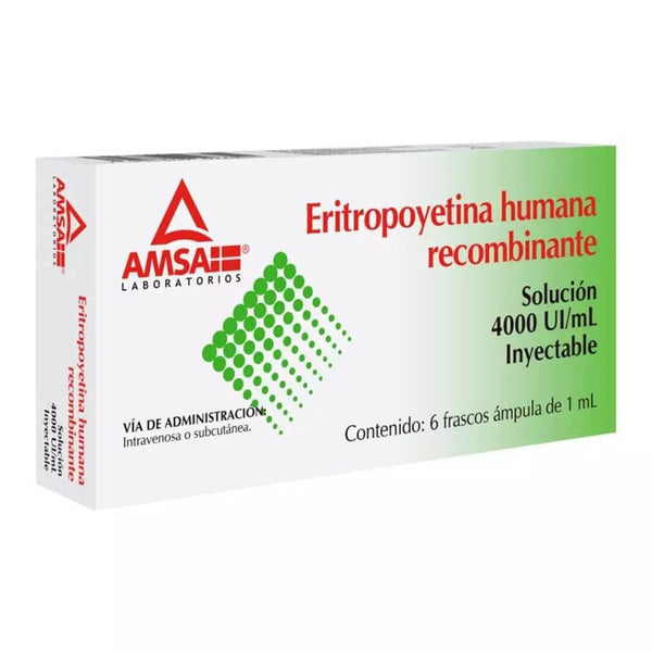 Eritropoyetina 4,000 u.i./1 ml. ampolletas con 6 (amsa)