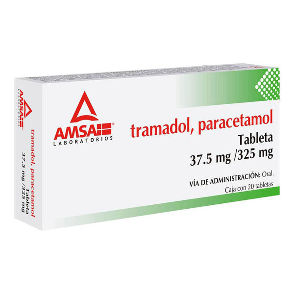 Tramadol-paracetamol 37.5/325mg tabletas con 20 (amsa)