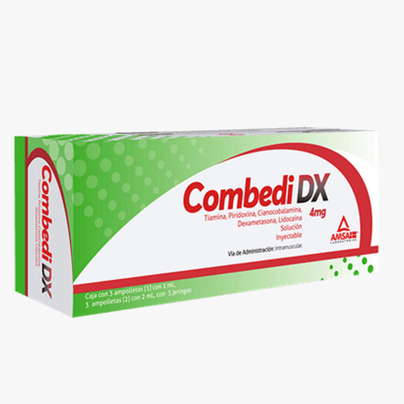 Complejo b - dexametasona -lidocaina 100/100/5/4/30 mg inyectables ampolletas con 3 (combedi dx)