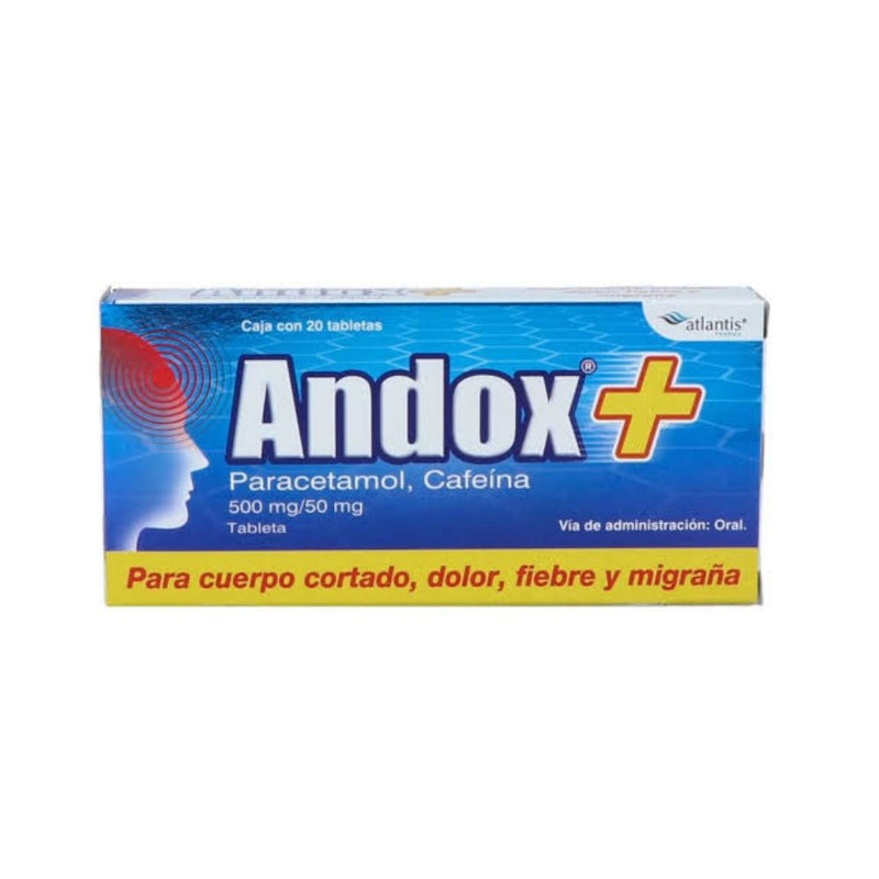 Andox t 20 tabletas 500/50 mg