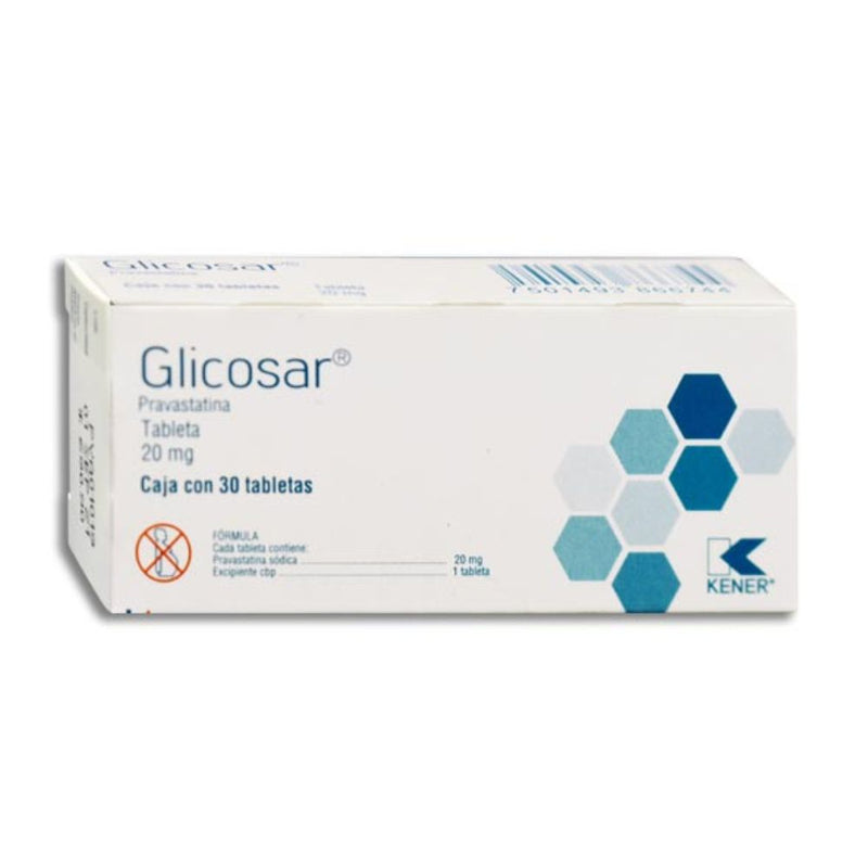 Pravastatina 20 mg. tabletas con 30 (glicosar)