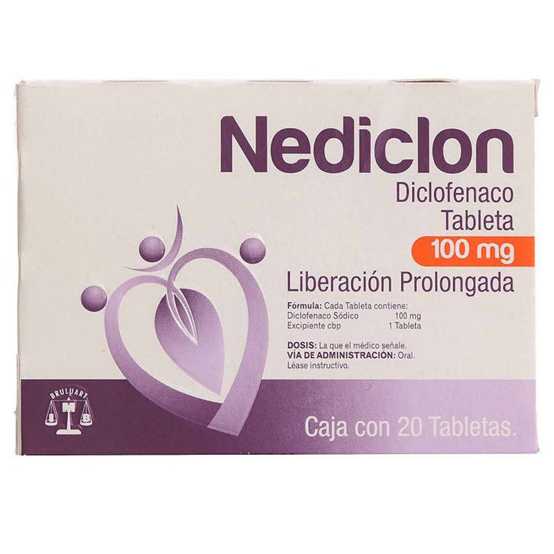 Diclofenaco 100 mg. tabletas con 20 (nediclon)
