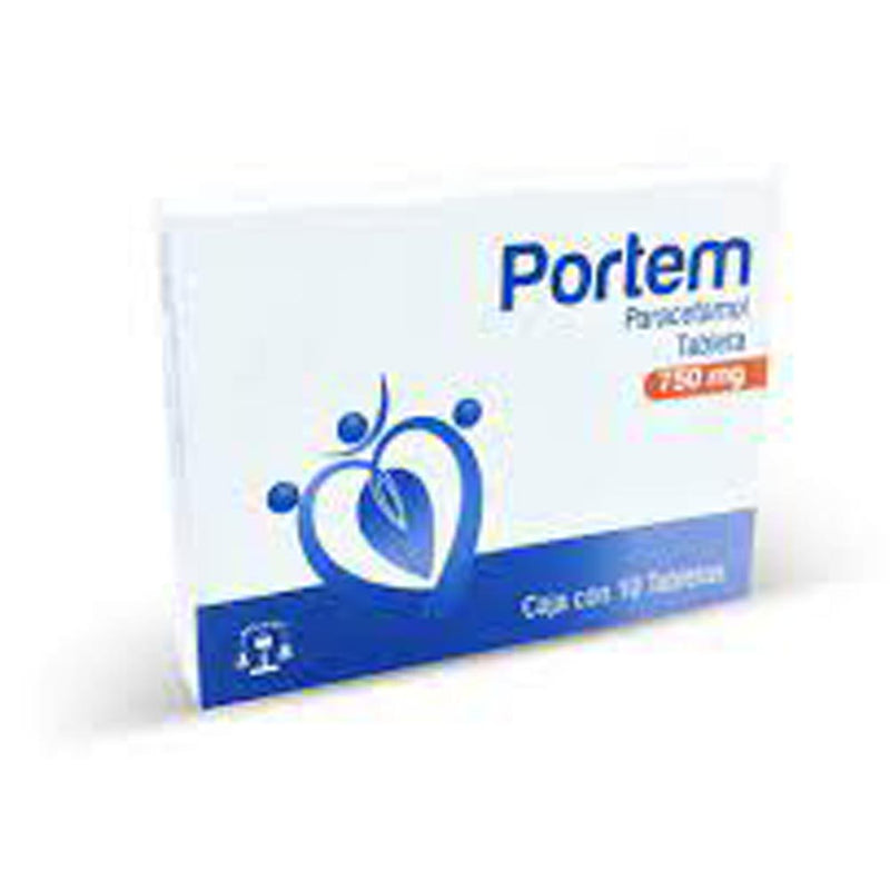 Paracetamol 750mg tabletas con 10 (portem)
