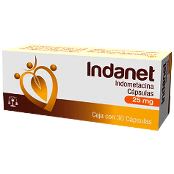 Indometacina 25mg tabletas con 30 (indanet)