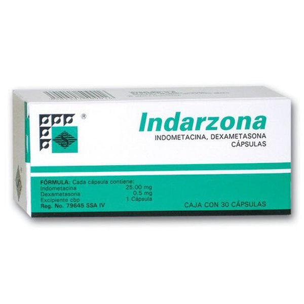 Indometacina-dexametasona 25 mg./0.5 mg. capsulas con 30 (indarzona)