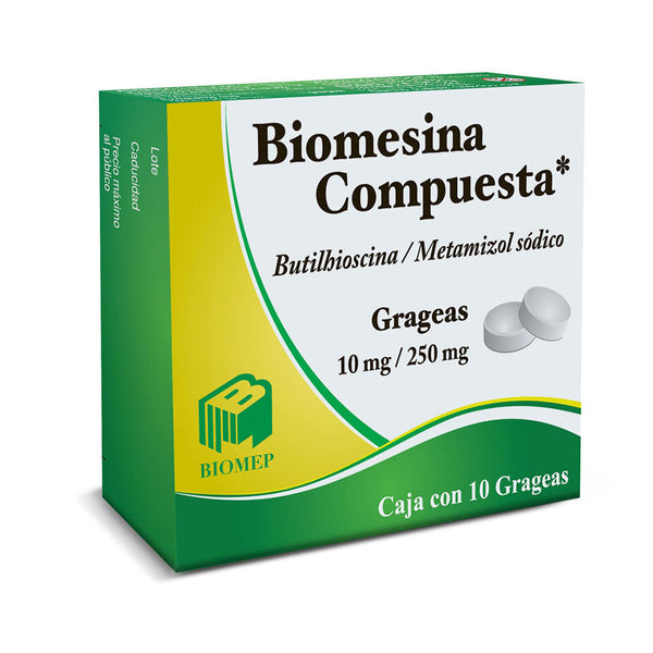Butilhioscina-metamizol 10 mg./250 mg. grageas con 10 (biomesina comprimidosuesta)