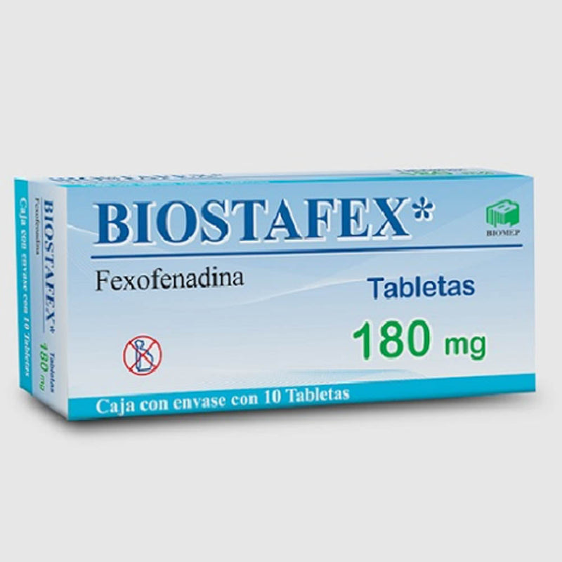 Fexofenadina 180mg tabletas con 10 (biostafex)