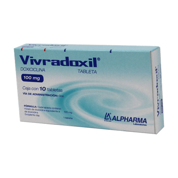 Doxicilina 100 mg. tabletas con 10 (vivradoxil)