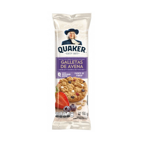 Galletas quaker mora, yogurt
