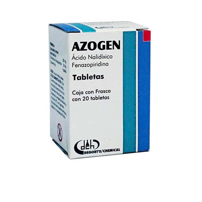 Acido nalidixico-fenazopiridina 500/50mg tabletas con 20 (azo-gen)