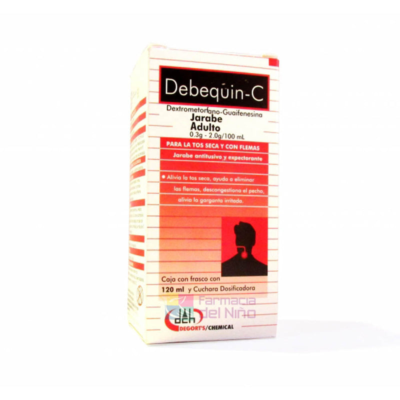 Dextrometorfano-guaifenisina 15 mg./100 mg./5 ml. jarabe adulto 120ml (debequin c adulto)