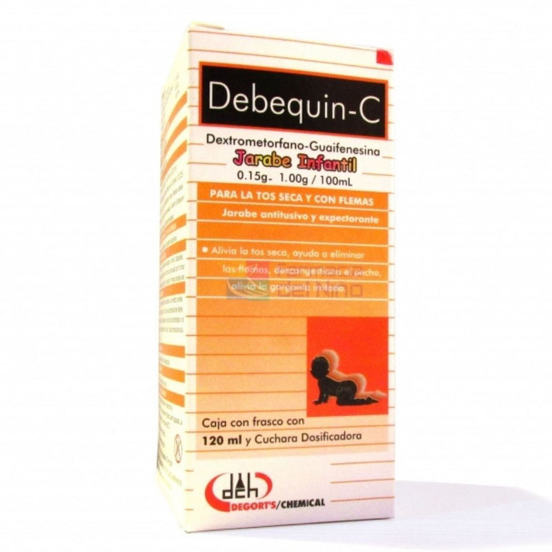Dextrometorfano-guaifenisina 7.5 mg./50 mg./5 ml. jarabe infantil 120ml (debequin c infantil)
