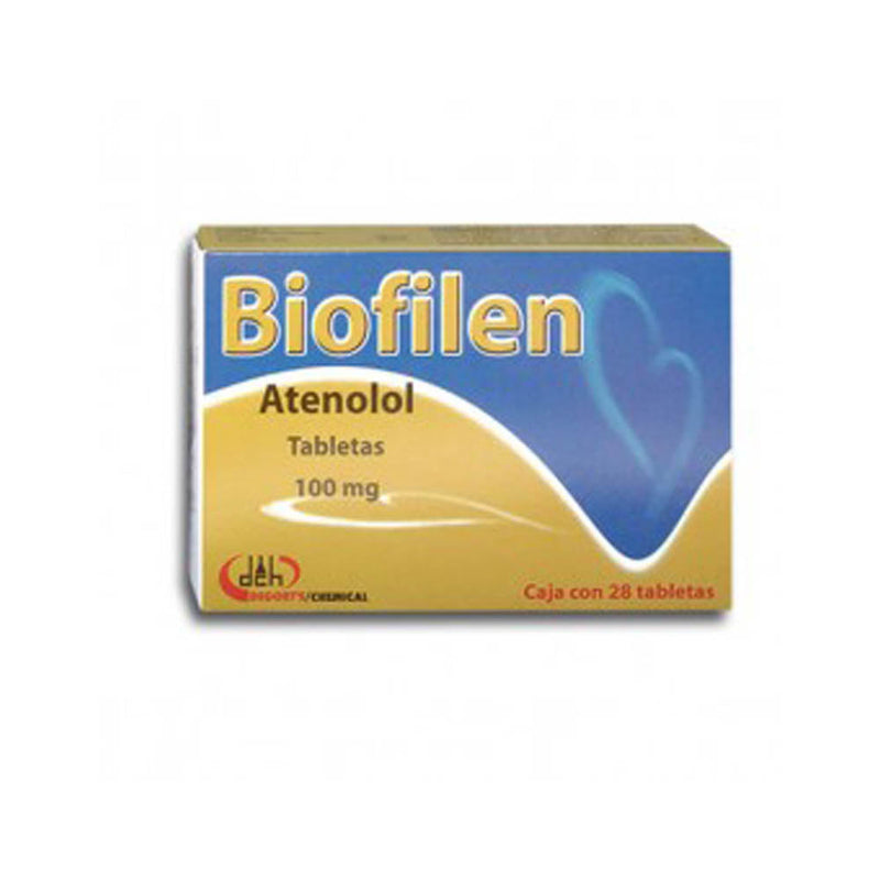 Atenolol 100 mg tabletas con 28 (biofilen)