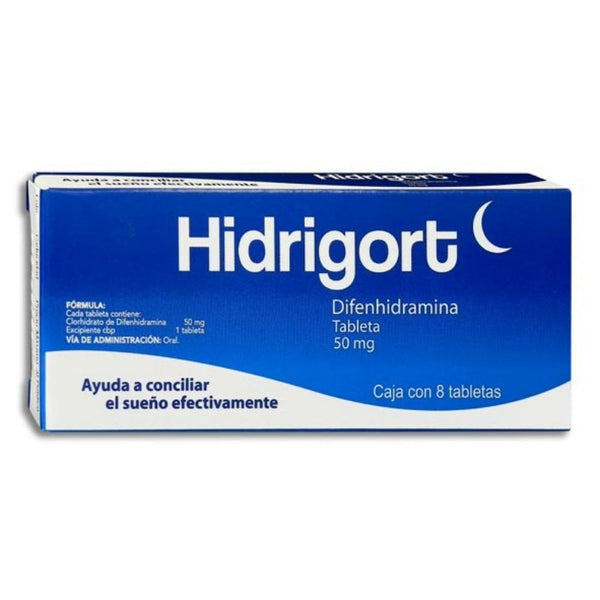 Difenhidramina 50 mg tabletas con8 (hidrigort)