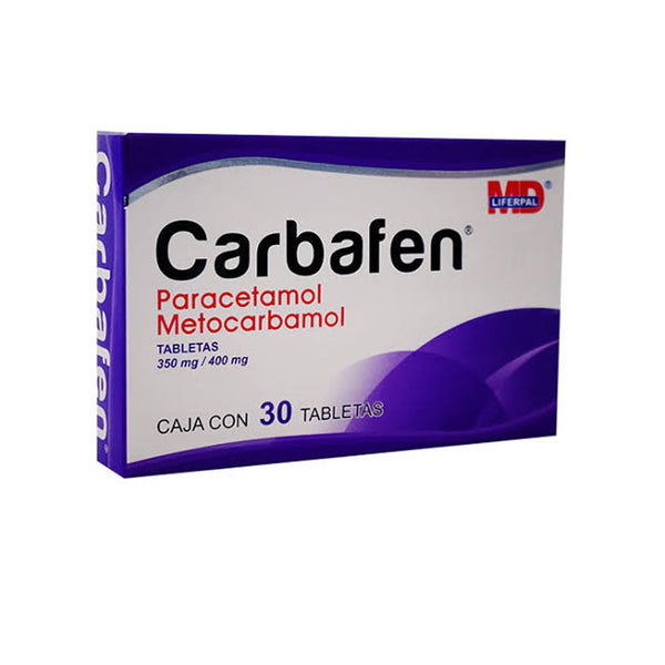 Metocarbamol-paracetamol 400 mg./350 mg. tabletas con 30 (carbafen)