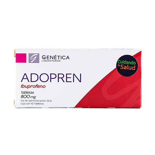 Ibuprofeno 800 mg tabletas con 10 (adopren)