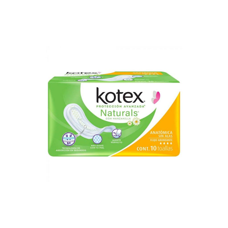 Toallas femeninas kotex anatomica sin alas 10