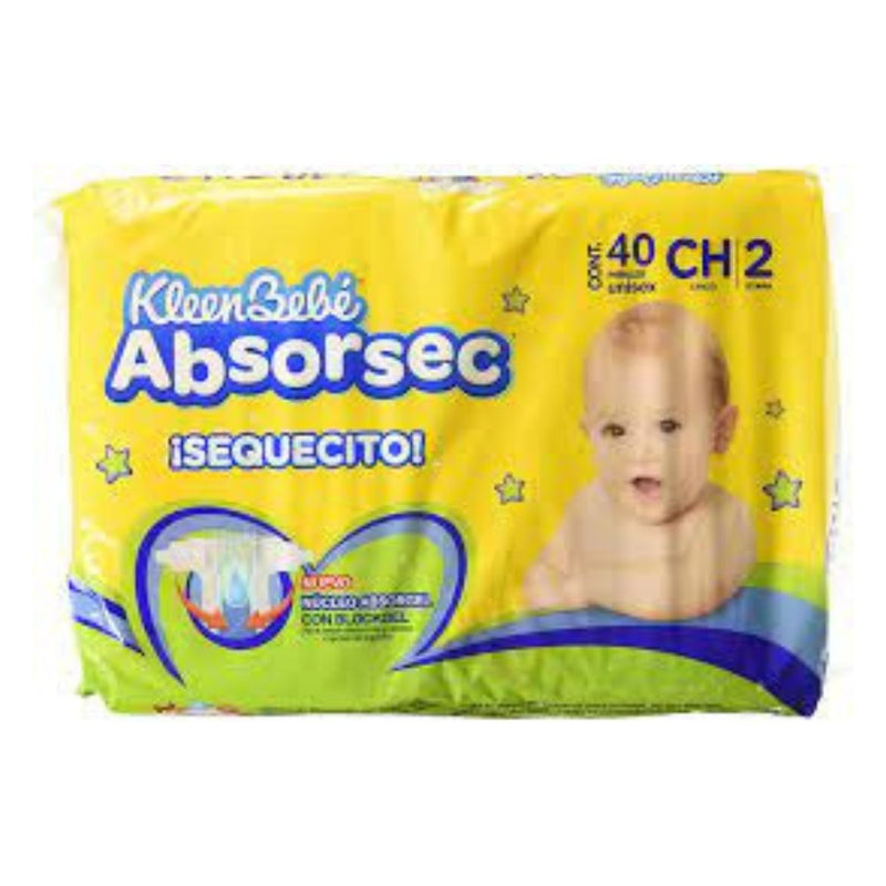 Pañal kleen bebe absorsec chico 40 piezas