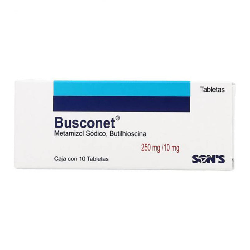 Butilhioscina-metamizol 10 mg./250 mg. tabletas con 10 (busconet)