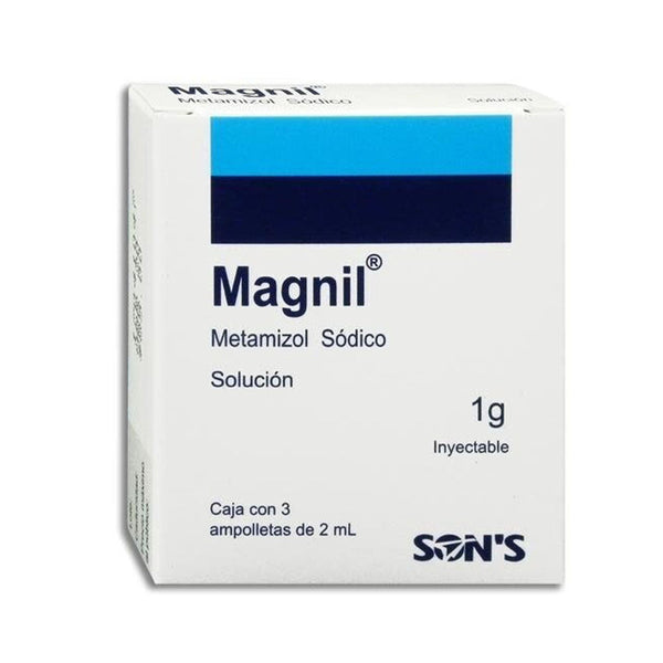 Metamizol 1g/2ml ampolletas con 3 (magnil)