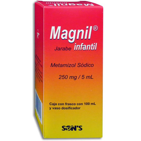 Dipirona 250 mg/5 ml jarabe infantil 120ml (magnil)