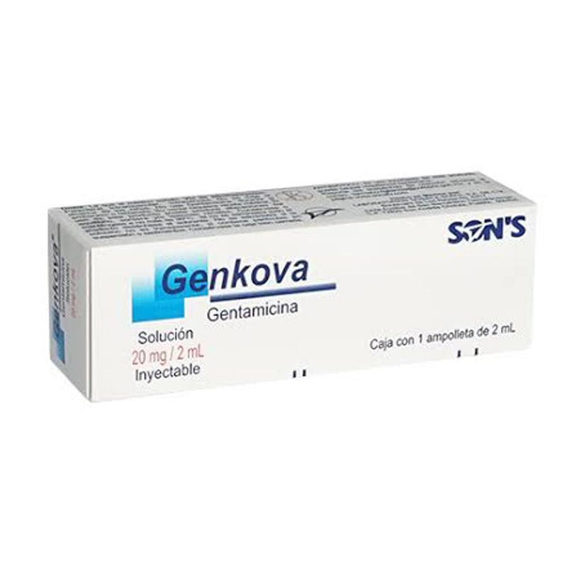 GENTAMICINA 20 MG./2 ML. INY C/1 (GENKOVA)