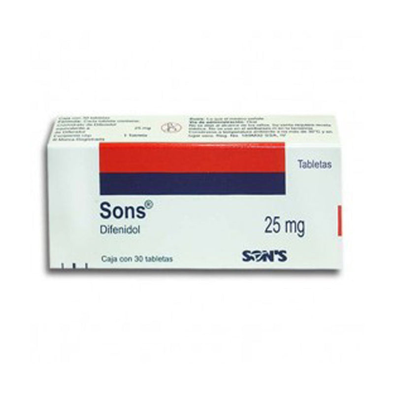 Difenidol 25 mg. tabletas con 30 (sons-difenidol)