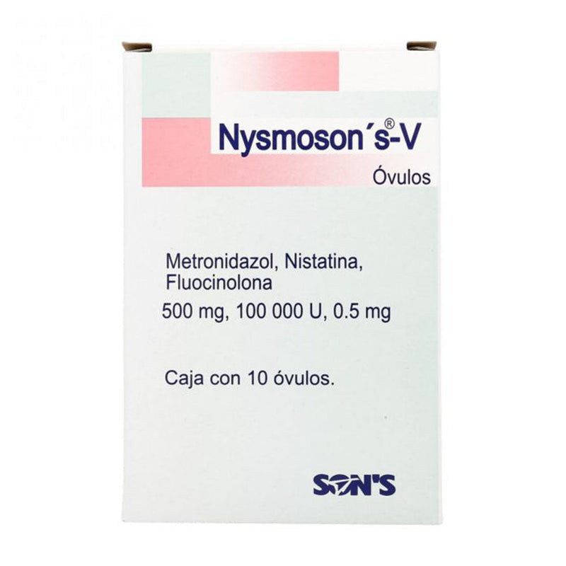Metronidazol-nistatina-fluocinolona 500 mg./100,000 u./0.5 mg. ovulos con 10 (nysmons)