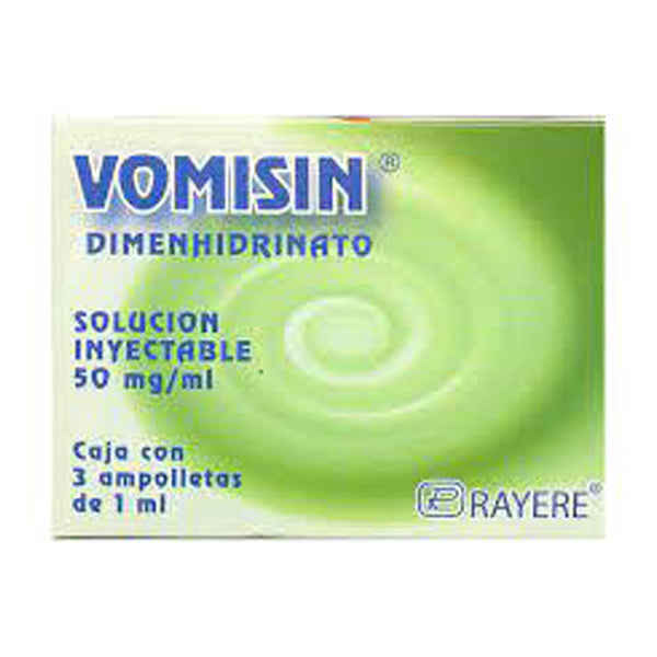 Dimenhidranato 50 mg./1 ml. ampolletas con 3 (vomisin)