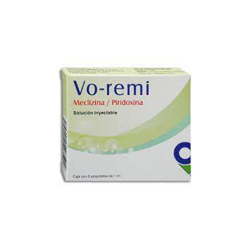 Meclizina-piridoxina 25/50 mg ampolletas con5 (vo-remi)