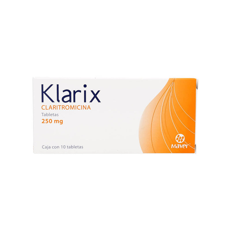 Claritromicina 250 mg. tabletas con 10 (klarix) *a