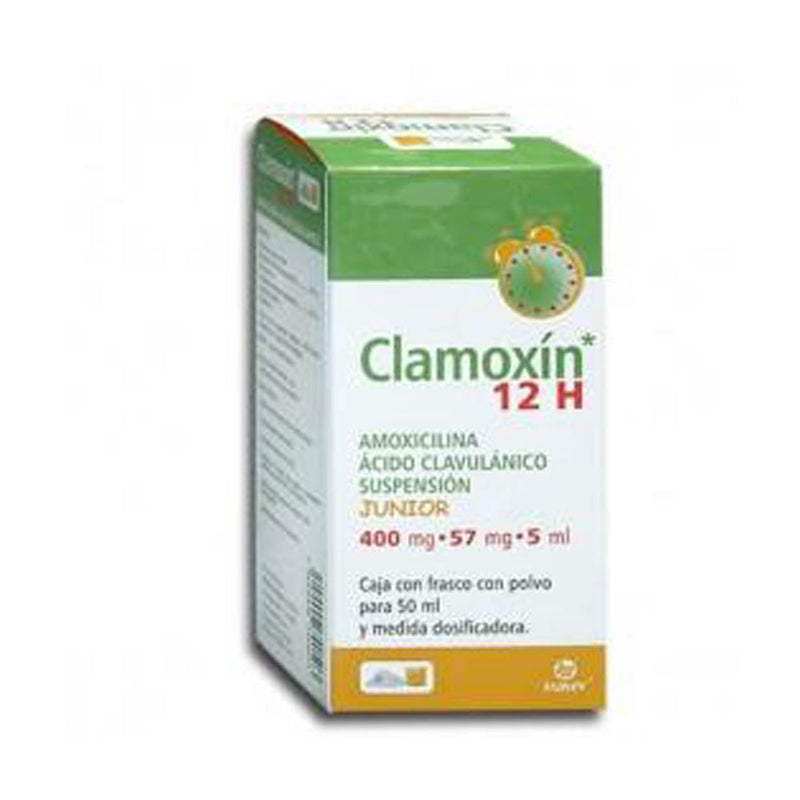 Amoxicilina-acido clavulanico 400mg/57mf/5ml 12h jr suspension 50ml (a)(clamoxin)