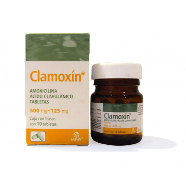 Amoxicilina-acido clavulanico 500 mg./125 mg. tabletas con 10 (clamoxin) *a