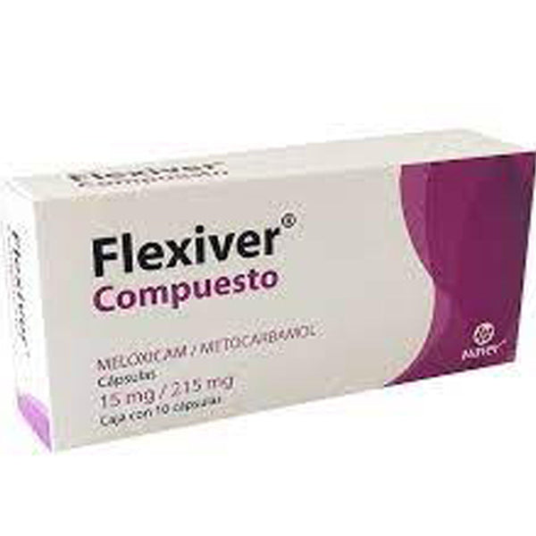 Metocarbamol-meloxicam 215/15mg cap con 10 (flexiver comprimidos)