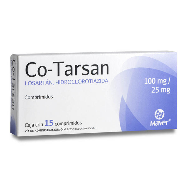 Losartan-hidrocl 100/25mg tabletas con 15 (co-tarsan)