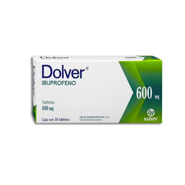 Ibuprofeno 600mg tabletas con 20 (dolver)