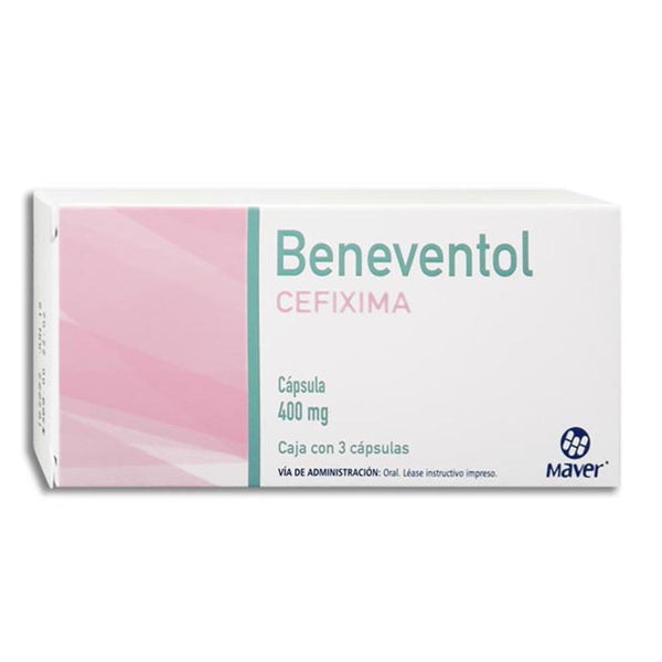 Cefixima 400 mg capsulas con 3 (beneventol)