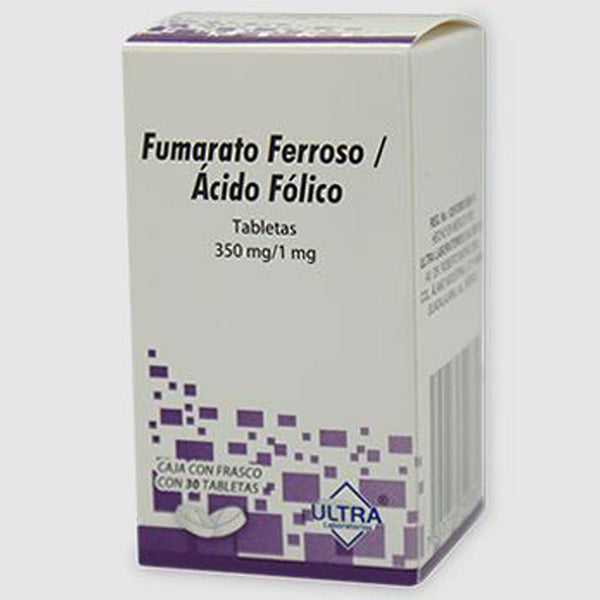 Fespumarato ferroso-acido folico 115 mg./1 mg. tabletas con 30 (ultra)