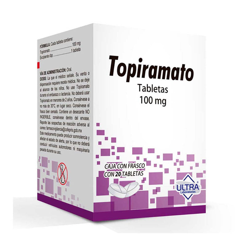 Topiramato 100 mg tabletas con 20(ultra)